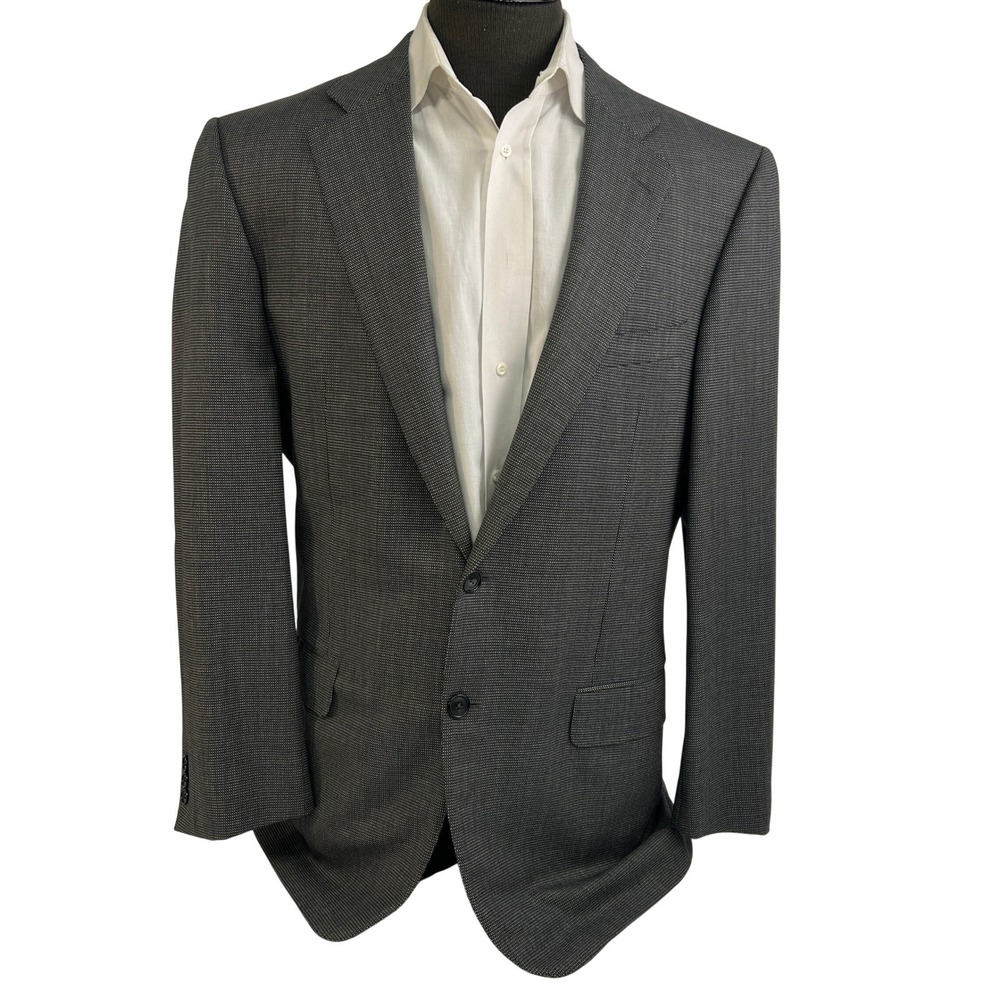 Ermenegildo Zegna Blazer Mens 42 Gray Trofeo Pin head Dot Wool Sport Coat Italy